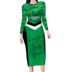 Townsville Rugby Custom Long Sleeve Bodycon Dress Go Blackhawks Camouflage Pattern - Aussie Hoodie