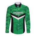 Townsville Rugby Custom Long Sleeve Button Shirt Go Blackhawks Camouflage Pattern - Aussie Hoodie