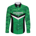 Townsville Rugby Custom Long Sleeve Button Shirt Go Blackhawks Camouflage Pattern - Aussie Hoodie