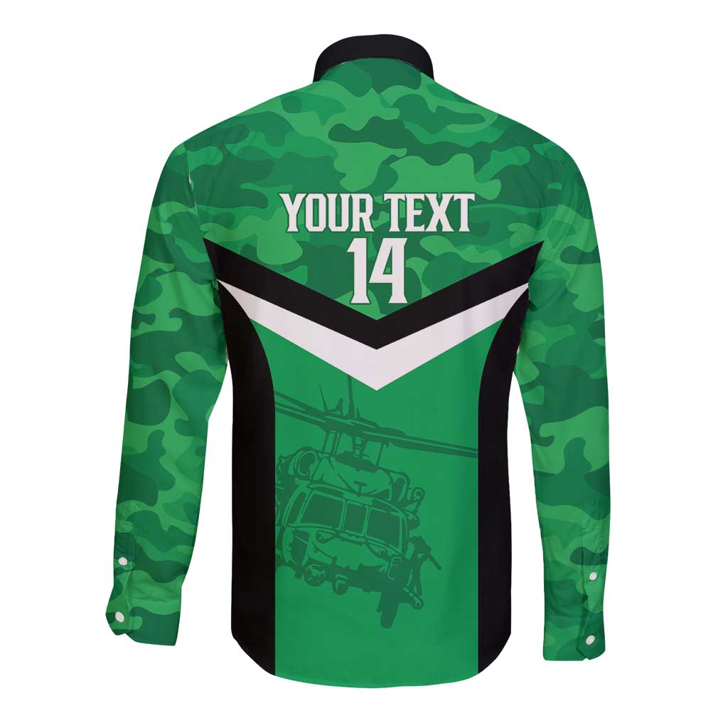 Townsville Rugby Custom Long Sleeve Button Shirt Go Blackhawks Camouflage Pattern - Aussie Hoodie