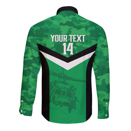 Townsville Rugby Custom Long Sleeve Button Shirt Go Blackhawks Camouflage Pattern - Aussie Hoodie