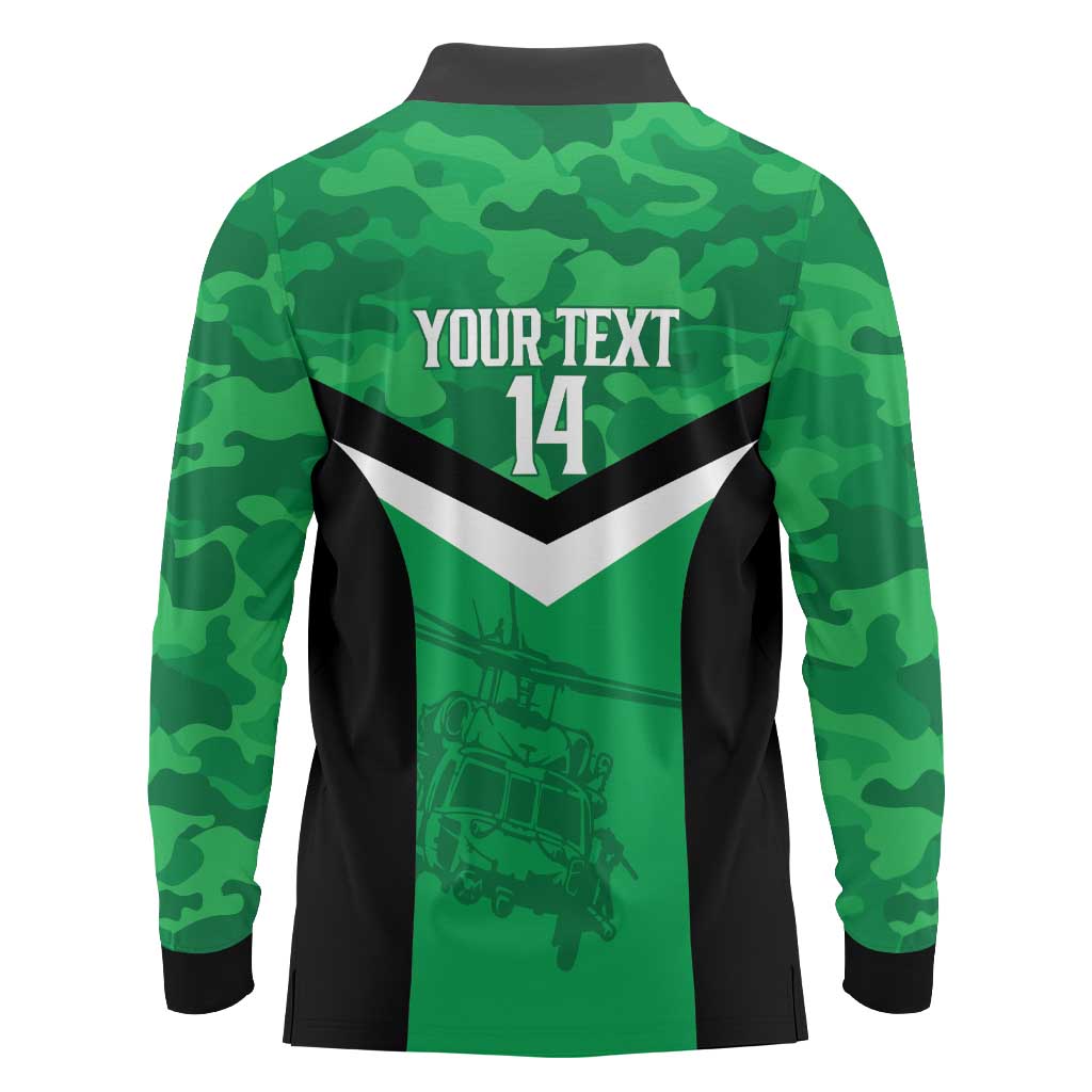 Townsville Rugby Custom Long Sleeve Polo Shirt Go Blackhawks Camouflage Pattern - Aussie Hoodie