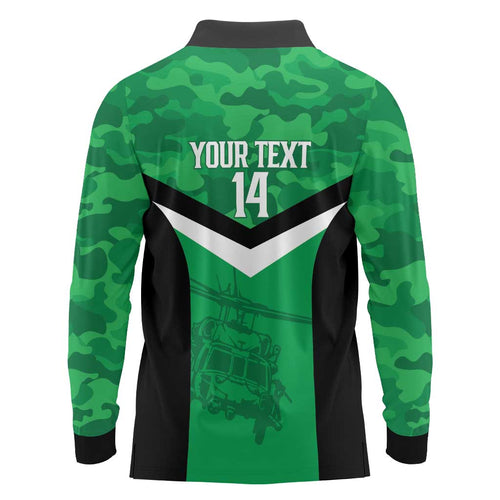 Townsville Rugby Custom Long Sleeve Polo Shirt Go Blackhawks Camouflage Pattern - Aussie Hoodie