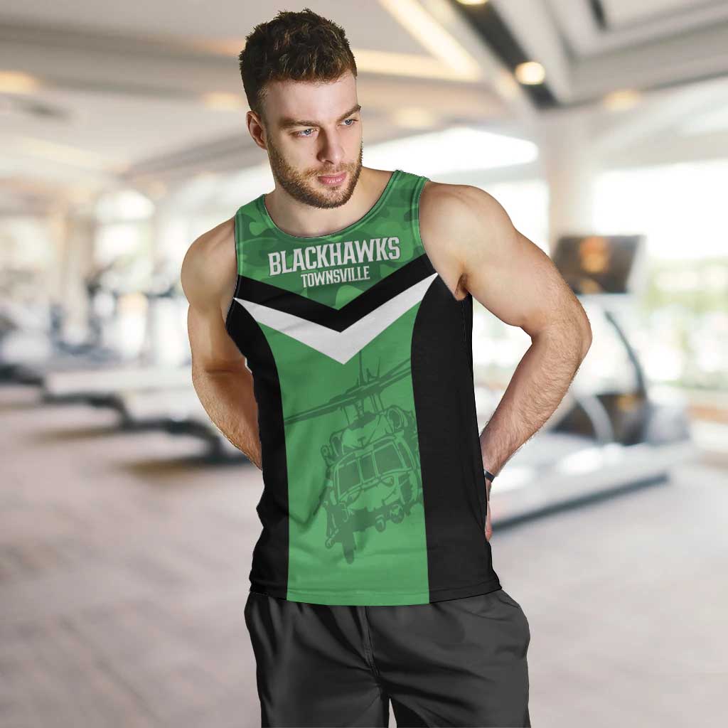 Townsville Rugby Custom Men Tank Top Go Blackhawks Camouflage Pattern - Aussie Hoodie