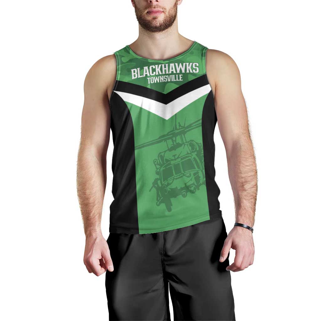 Townsville Rugby Custom Men Tank Top Go Blackhawks Camouflage Pattern - Aussie Hoodie