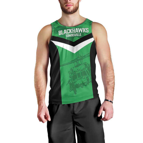 Townsville Rugby Custom Men Tank Top Go Blackhawks Camouflage Pattern - Aussie Hoodie