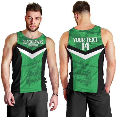 Townsville Rugby Custom Men Tank Top Go Blackhawks Camouflage Pattern - Aussie Hoodie