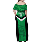 Townsville Rugby Custom Off Shoulder Maxi Dress Go Blackhawks Camouflage Pattern - Aussie Hoodie