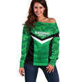 Townsville Rugby Custom Off Shoulder Sweater Go Blackhawks Camouflage Pattern - Aussie Hoodie