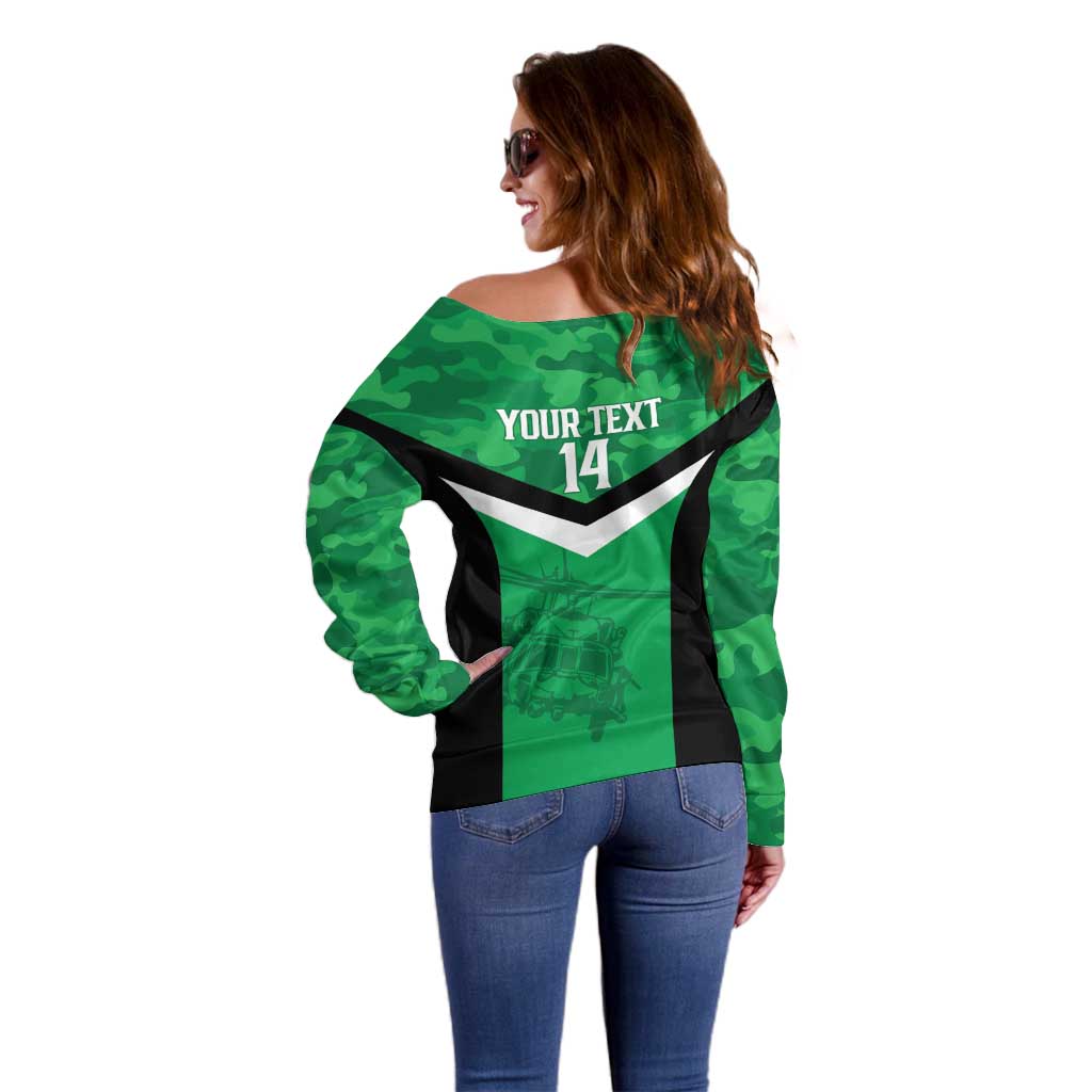 Townsville Rugby Custom Off Shoulder Sweater Go Blackhawks Camouflage Pattern - Aussie Hoodie