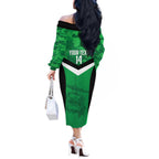 Townsville Rugby Custom Off The Shoulder Long Sleeve Dress Go Blackhawks Camouflage Pattern - Aussie Hoodie