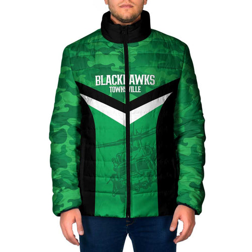 Townsville Rugby Custom Padded Jacket Go Blackhawks Camouflage Pattern - Aussie Hoodie