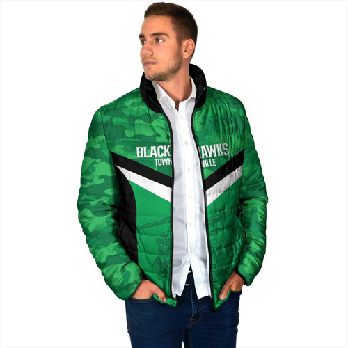 Townsville Rugby Custom Padded Jacket Go Blackhawks Camouflage Pattern - Aussie Hoodie