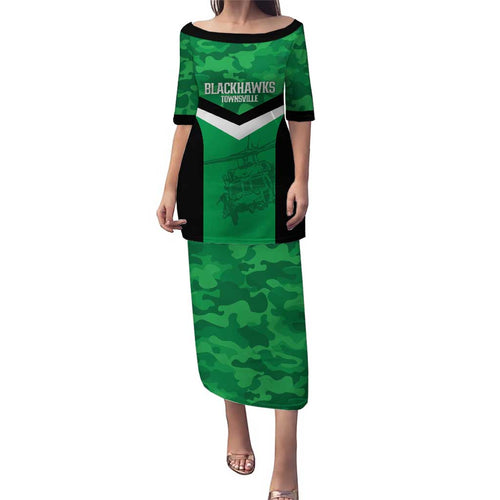 Townsville Rugby Custom Puletasi Go Blackhawks Camouflage Pattern - Aussie Hoodie