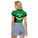 Townsville Rugby Custom Raglan Cropped T Shirt Go Blackhawks Camouflage Pattern - Aussie Hoodie