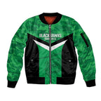 Townsville Rugby Custom Sleeve Zip Bomber Jacket Go Blackhawks Camouflage Pattern - Aussie Hoodie