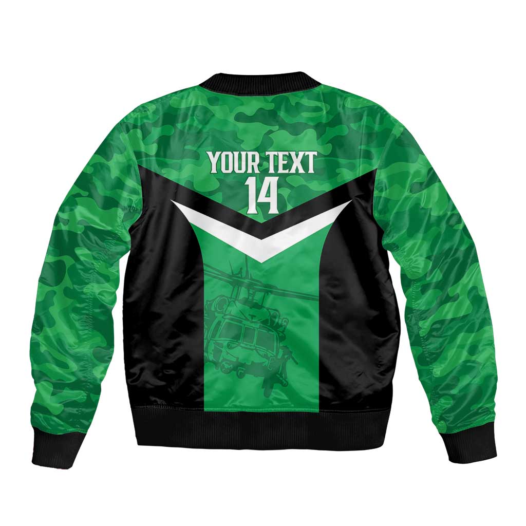 Townsville Rugby Custom Sleeve Zip Bomber Jacket Go Blackhawks Camouflage Pattern - Aussie Hoodie