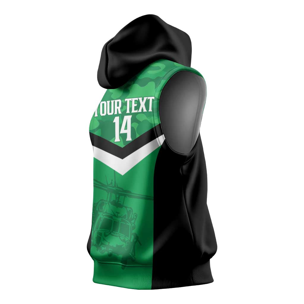 Townsville Rugby Custom Sleeveless Hoodie Go Blackhawks Camouflage Pattern - Aussie Hoodie