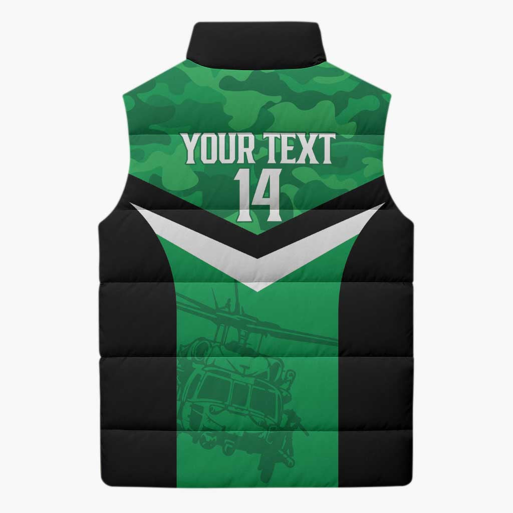 Townsville Rugby Custom Sleeveless Puffer Jacket Go Blackhawks Camouflage Pattern - Aussie Hoodie