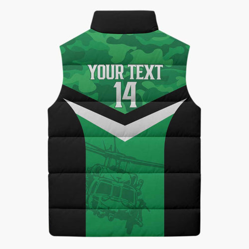 Townsville Rugby Custom Sleeveless Puffer Jacket Go Blackhawks Camouflage Pattern - Aussie Hoodie