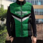 Townsville Rugby Custom Sleeveless Puffer Jacket Go Blackhawks Camouflage Pattern - Aussie Hoodie