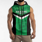 Townsville Rugby Custom Sleeveless Zip Hoodie Go Blackhawks Camouflage Pattern LT14