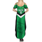 Townsville Rugby Custom Summer Maxi Dress Go Blackhawks Camouflage Pattern - Aussie Hoodie