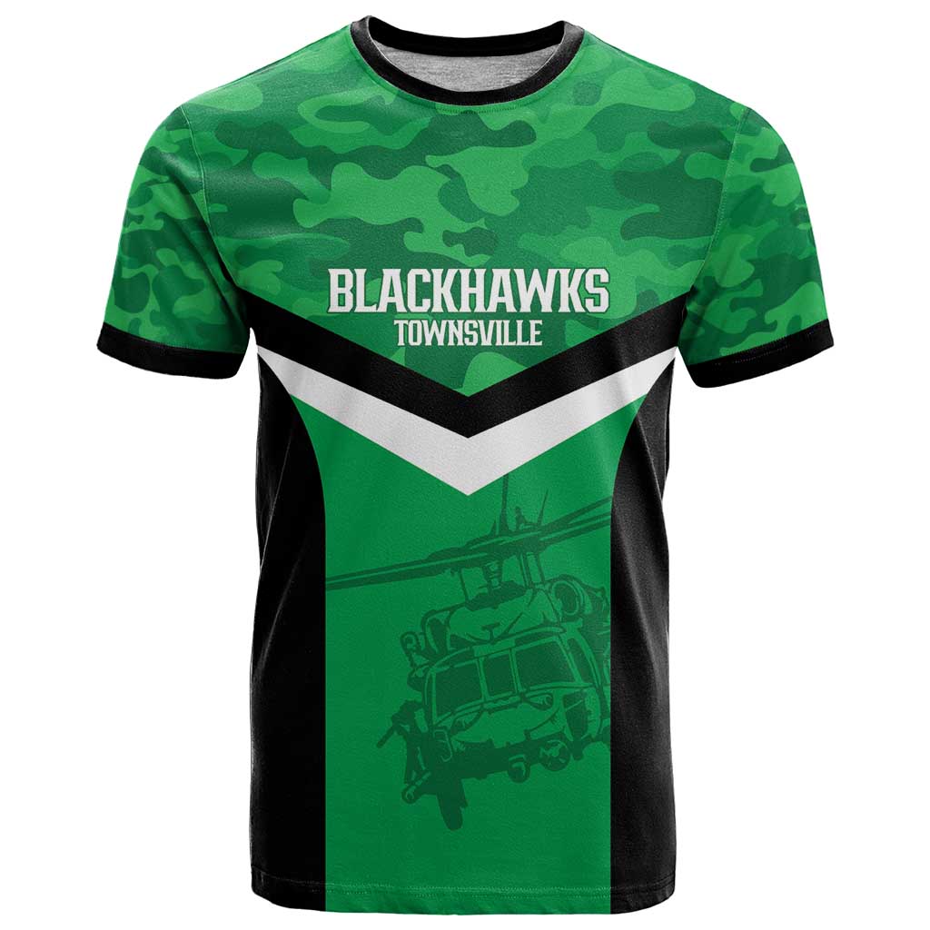 Townsville Rugby Custom T Shirt Go Blackhawks Camouflage Pattern - Aussie Hoodie