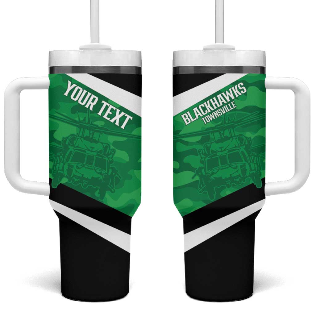 Townsville Rugby Custom Tumbler With Handle Go Blackhawks Camouflage Pattern - Aussie Hoodie