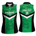 Townsville Rugby Custom Women Sleeveless Polo Shirt Go Blackhawks Camouflage Pattern - Aussie Hoodie