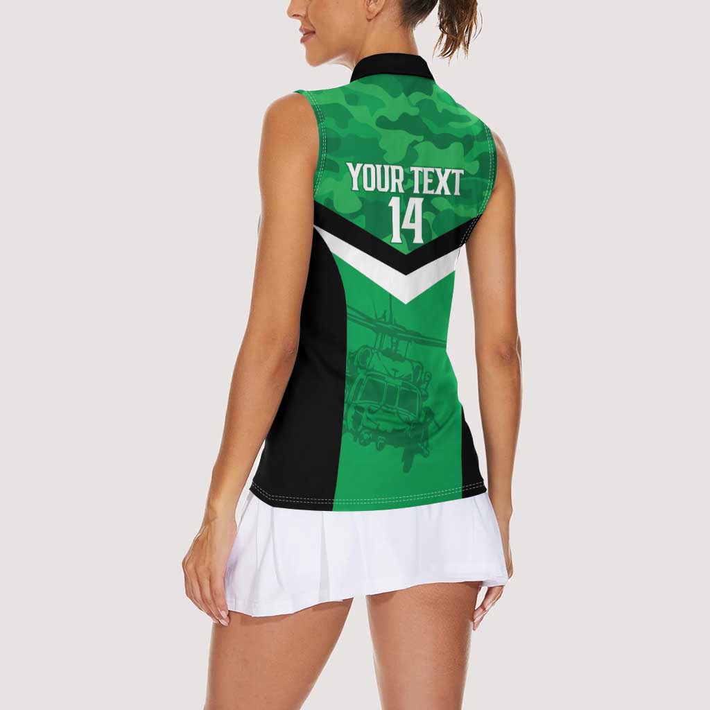 Townsville Rugby Custom Women Sleeveless Polo Shirt Go Blackhawks Camouflage Pattern - Aussie Hoodie