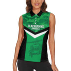 Townsville Rugby Custom Women Sleeveless Polo Shirt Go Blackhawks Camouflage Pattern - Aussie Hoodie