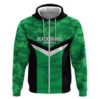 Townsville Rugby Custom Zip Hoodie Go Blackhawks Camouflage Pattern - Aussie Hoodie