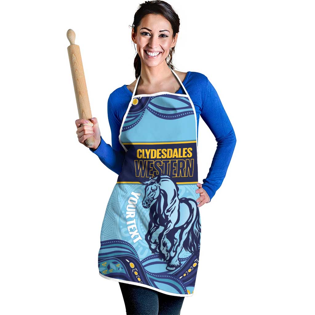 Toowoomba Rugby Custom Apron Go Clydesdales Aboriginal Art - Aussie Hoodie