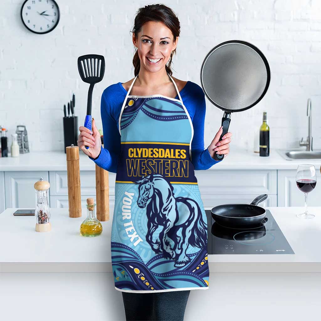 Toowoomba Rugby Custom Apron Go Clydesdales Aboriginal Art - Aussie Hoodie
