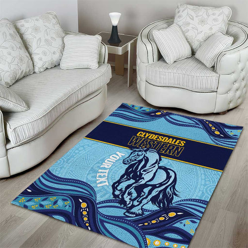 Toowoomba Rugby Custom Area Rug Go Clydesdales Aboriginal Art - Aussie Hoodie