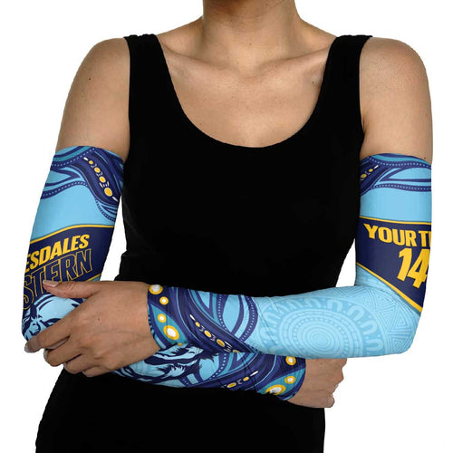 Toowoomba Rugby Custom Arm Sleeves Go Clydesdales Aboriginal Art - Aussie Hoodie