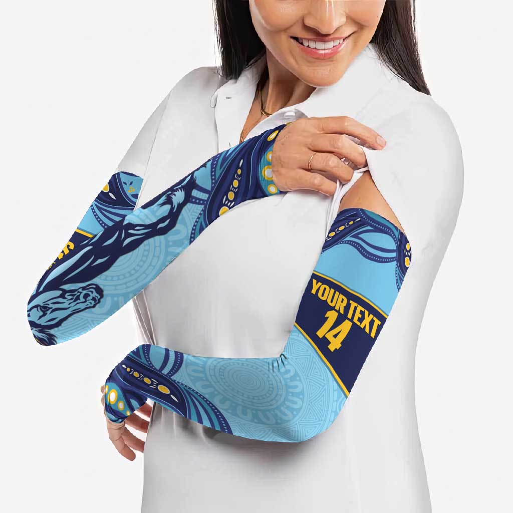 Toowoomba Rugby Custom Arm Sleeves Go Clydesdales Aboriginal Art - Aussie Hoodie