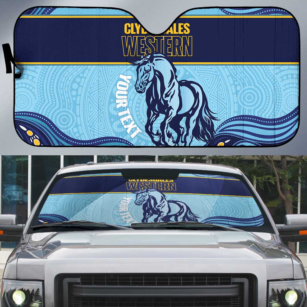 Toowoomba Rugby Custom Auto Sun Shade Go Clydesdales Aboriginal Art - Aussie Hoodie