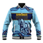 Toowoomba Rugby Custom Baseball Jacket Go Clydesdales Aboriginal Art - Aussie Hoodie