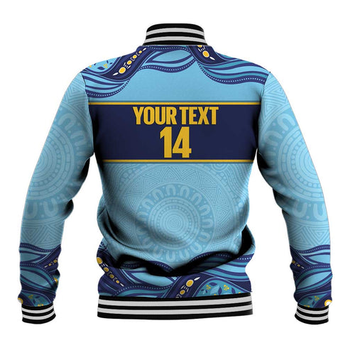 Toowoomba Rugby Custom Baseball Jacket Go Clydesdales Aboriginal Art - Aussie Hoodie