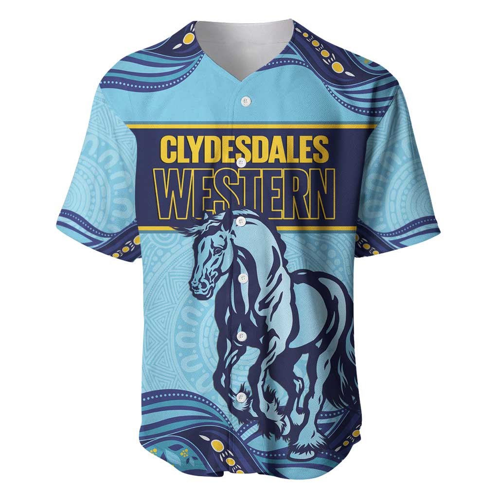 Toowoomba Rugby Custom Baseball Jersey Go Clydesdales Aboriginal Art - Aussie Hoodie