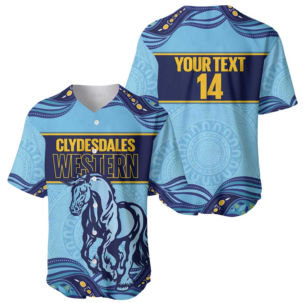 Toowoomba Rugby Custom Baseball Jersey Go Clydesdales Aboriginal Art - Aussie Hoodie