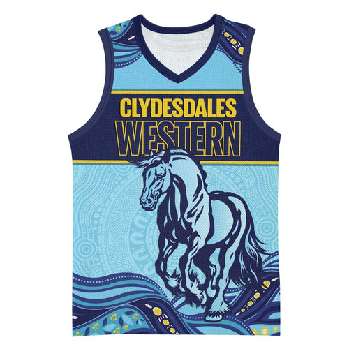 Toowoomba Rugby Custom Basketball Jersey Go Clydesdales Aboriginal Art - Aussie Hoodie