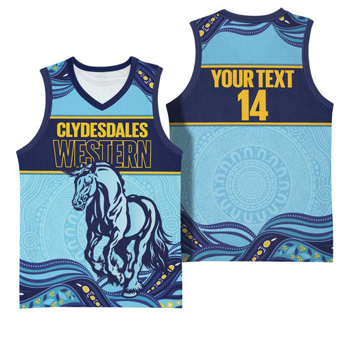 Toowoomba Rugby Custom Basketball Jersey Go Clydesdales Aboriginal Art - Aussie Hoodie