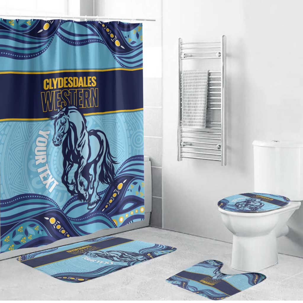 Toowoomba Rugby Custom Bathroom Set Go Clydesdales Aboriginal Art - Aussie Hoodie