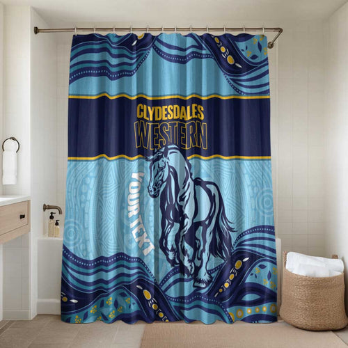 Toowoomba Rugby Custom Bathroom Set Go Clydesdales Aboriginal Art - Aussie Hoodie