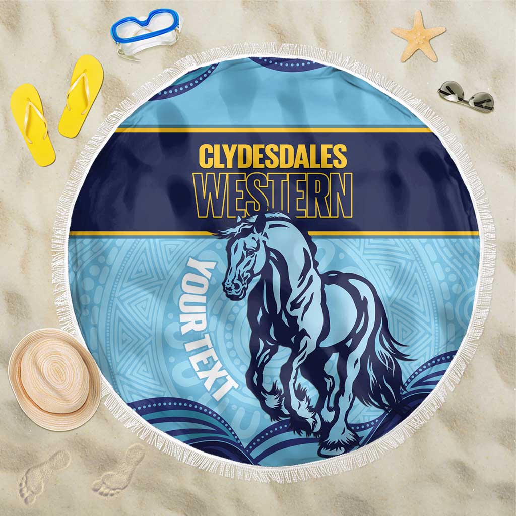 Toowoomba Rugby Custom Beach Blanket Go Clydesdales Aboriginal Art - Aussie Hoodie