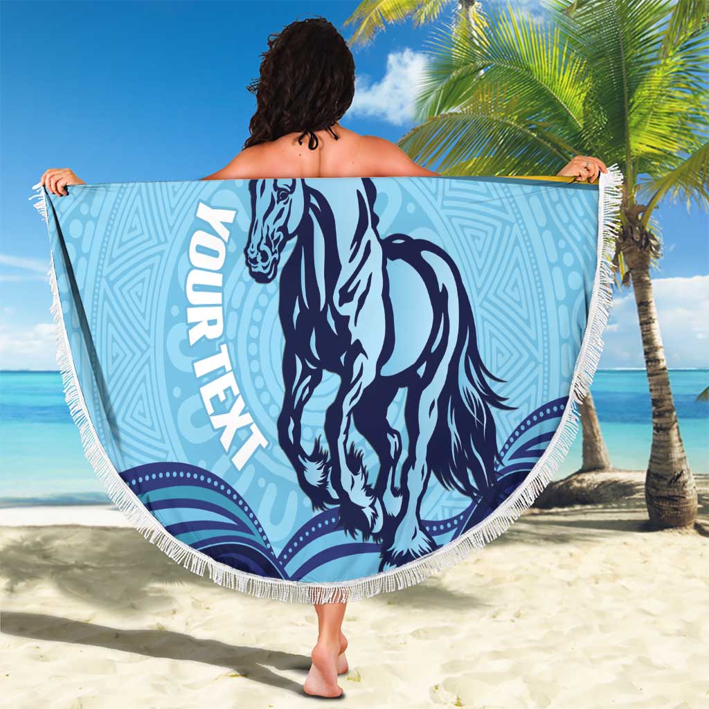 Toowoomba Rugby Custom Beach Blanket Go Clydesdales Aboriginal Art - Aussie Hoodie