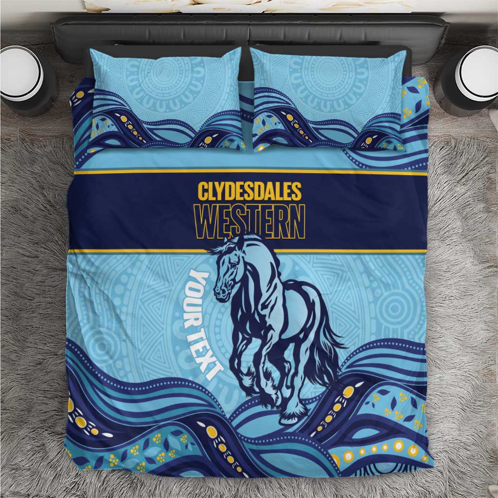 Toowoomba Rugby Custom Bedding Set Go Clydesdales Aboriginal Art - Aussie Hoodie